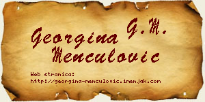 Georgina Menčulović vizit kartica